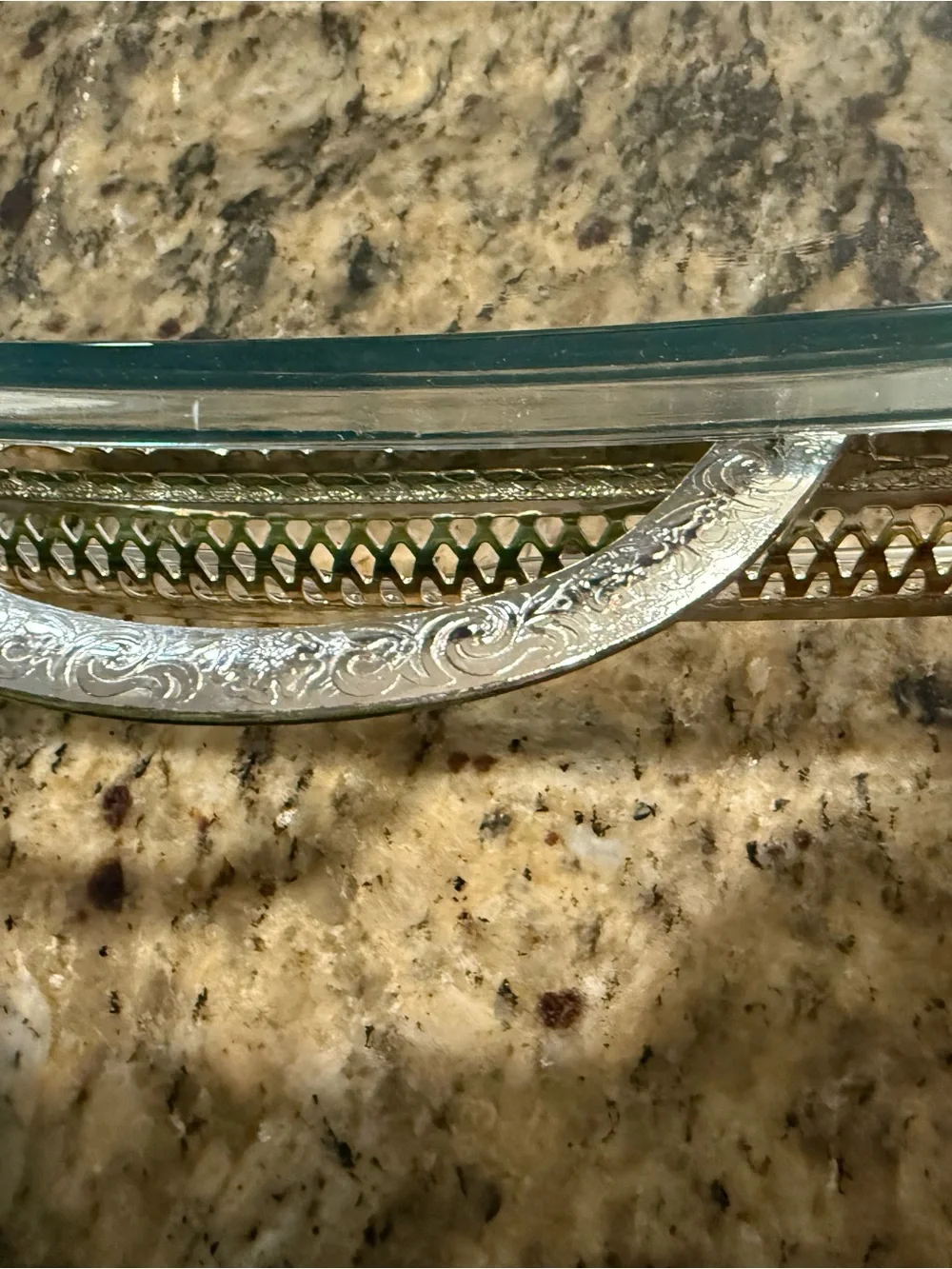 Vintage Silver-Tone Decorative Covered Serving Dish Set Pyrex